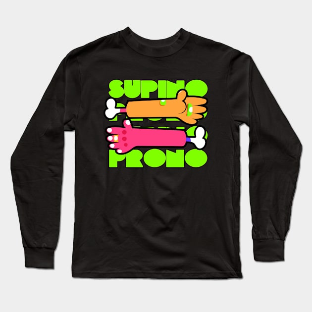 Prone and Supine ( Green Edition ) Long Sleeve T-Shirt by clarabmtnez